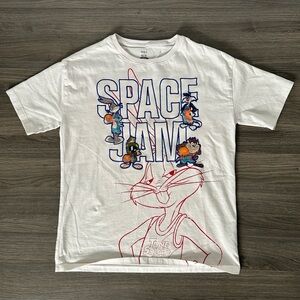 Space Jam Looney Tunes Embroidered Baby Tee All Over Print